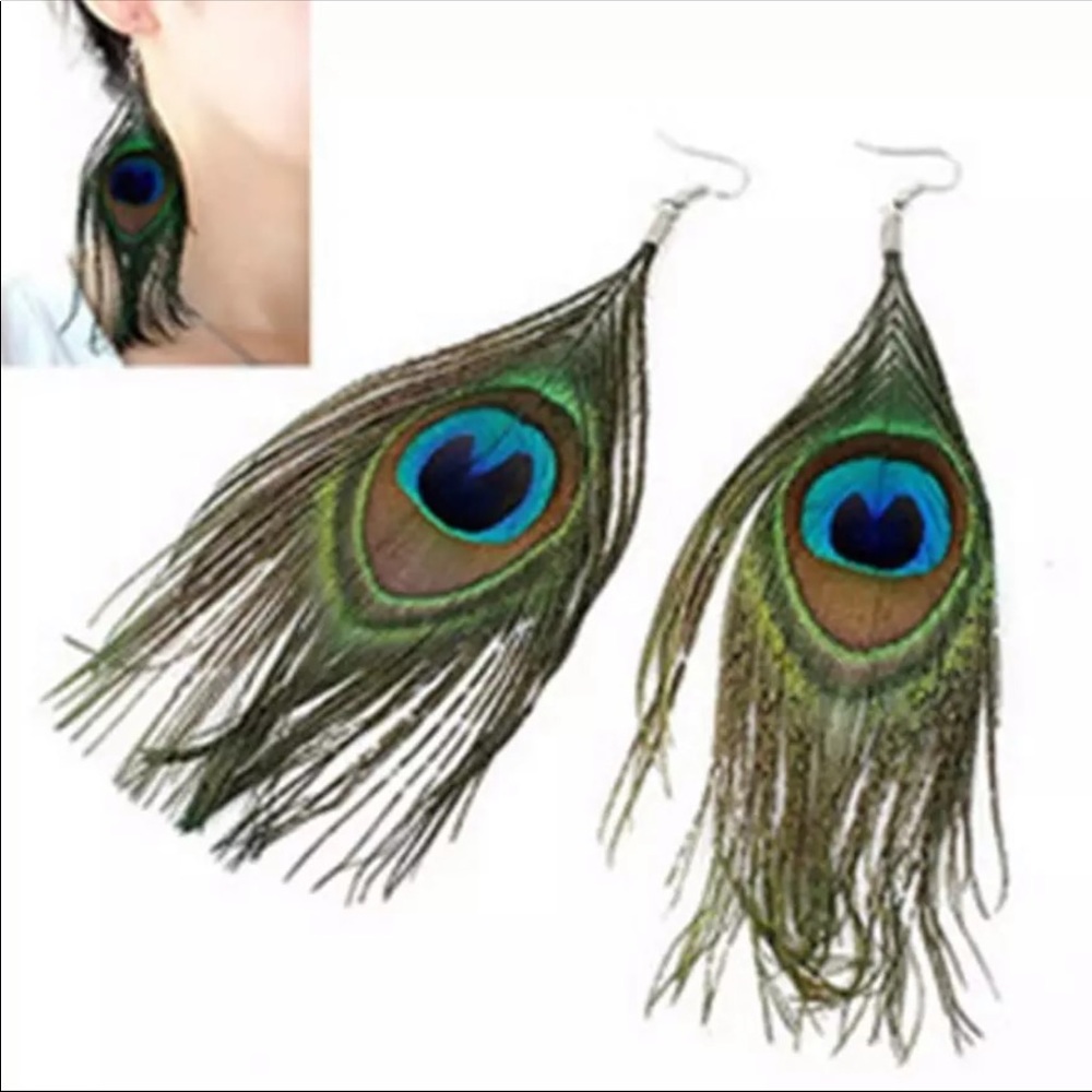 NEW Fashion BOHO Style Peacock Earrings - Picture 2 of 3